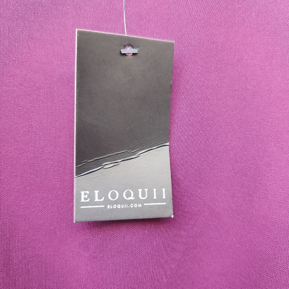 ELOQUII Women's Top Plus Size 22 Purple Adjustable Waist Stretch Blouse NWT - Picture 5 of 9